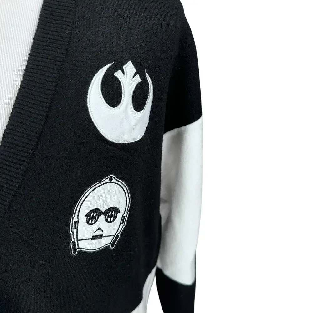 Her Universe Star Wars Rebel Empire Icon Cardigan Women's Large Black White Knit - Picture 3 of 10